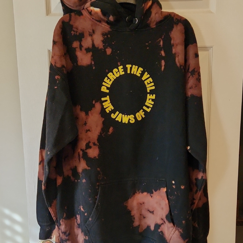 PIERCE THE VEIL Black and Rust Graphic Hoodie